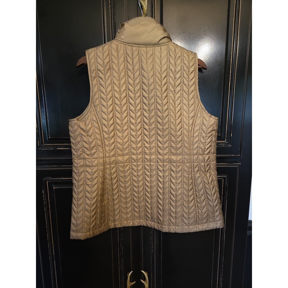 Mountain Lake Xl Gold Quilted Vest, Faux Suede Accents, Cinch Waist, Cool Nights - Picture 4 of 6